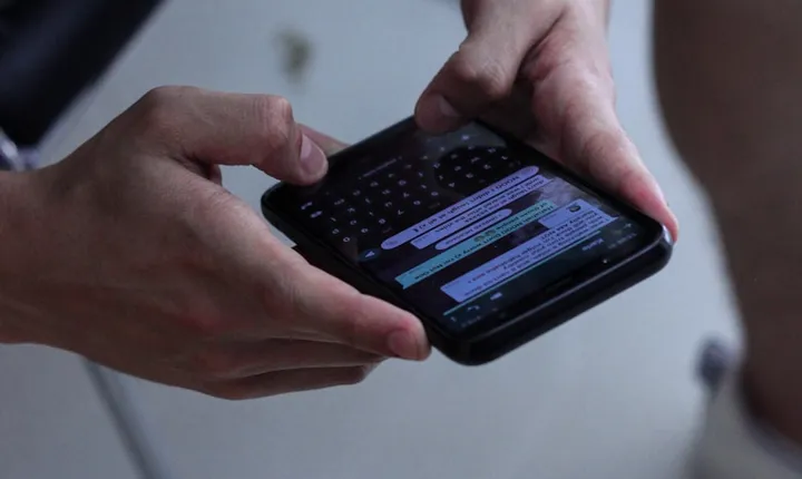 Text message follow-up conversation on a phone