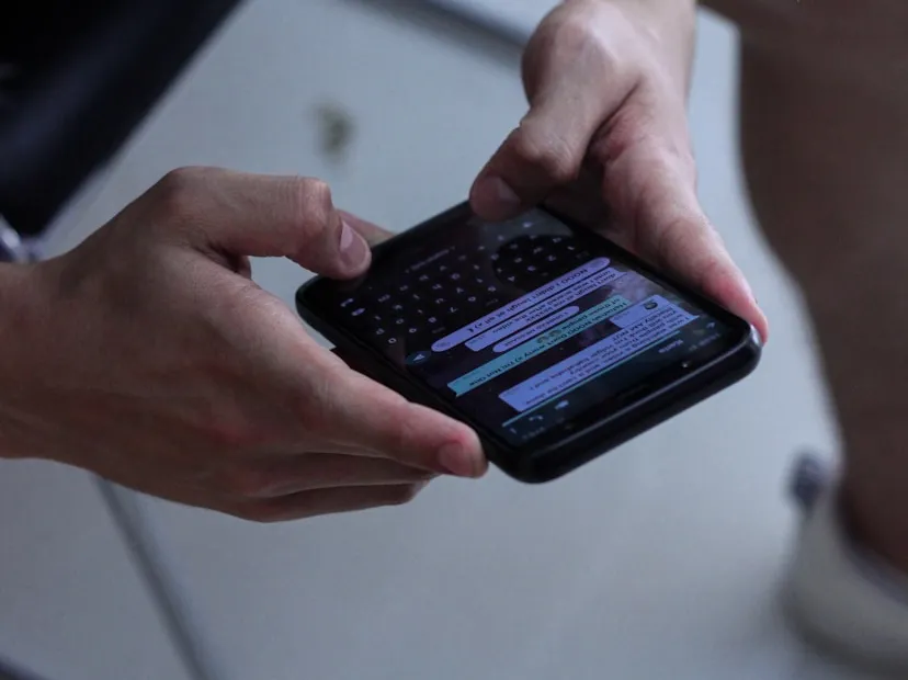Text message follow-up conversation on a phone